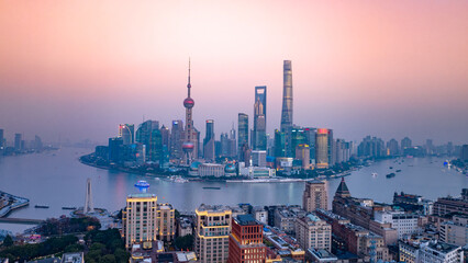 Sunrise Aerial Photography of Shanghai, China