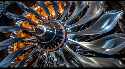 Commercial airplane engine overlooking cloudscape  a glimpse into air travel and aviation