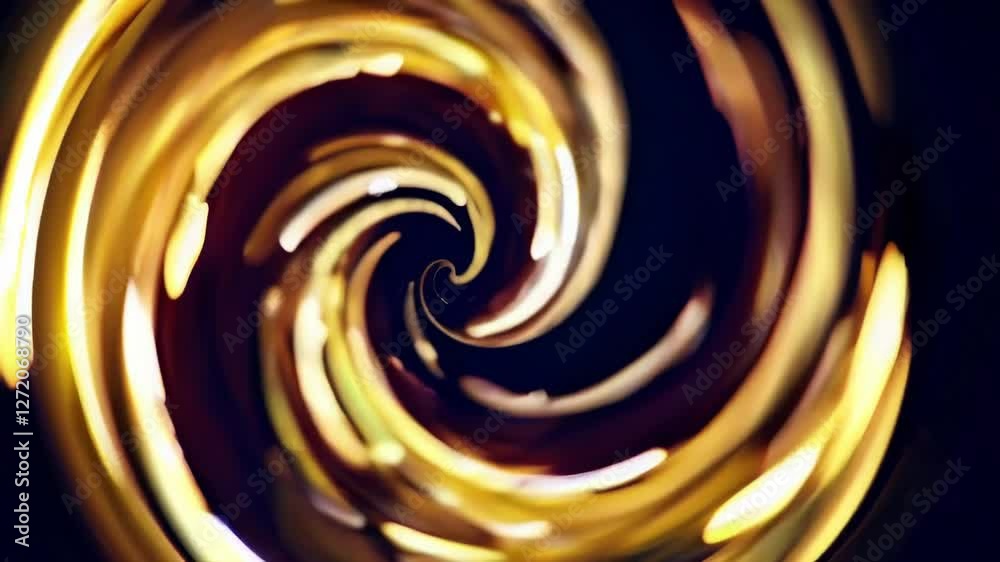 Aufkleber Swirling golden abstract pattern, dynamic light effect. Artistic design concept