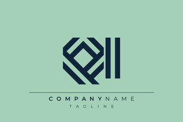 QI minimal line logo. Letter Q and I vector line logo design.