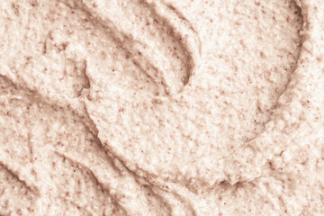 Texture of porridge close-up. Baby food, coarse porridge. Background texture of food for children.
