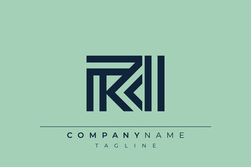 RI minimal line logo. Letter R and I vector line logo design.