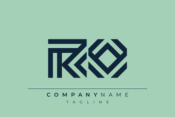 RO minimal line logo. Letter R and O vector line logo design.