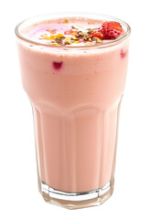PNG A glass of indian drink strawberry lassi beverage smoothie fruit.