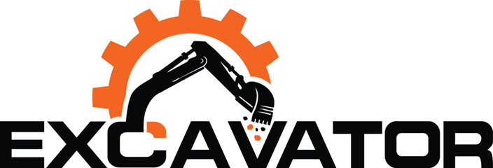 Vector Excavator and construction logo