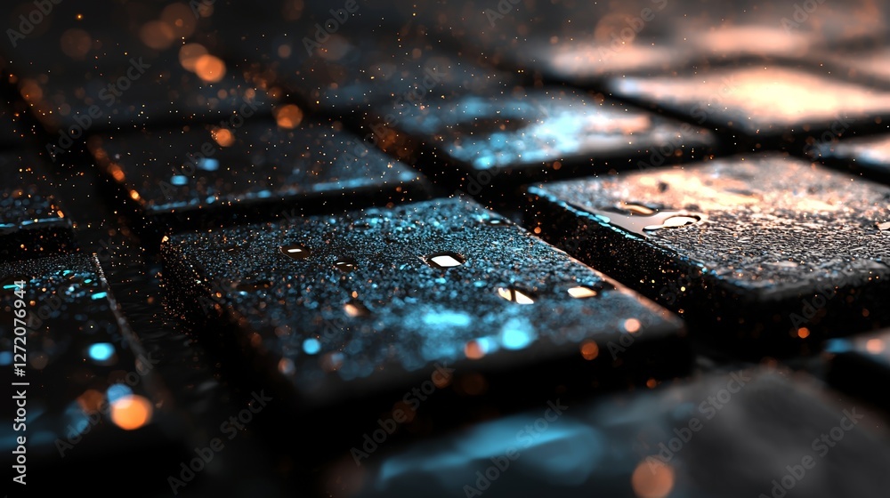 Aufkleber A 3D rendering of a digital binary code matrix serves as a background, symbolizing the interconnectedness, intricacy, and overwhelming data of the modern digital era
