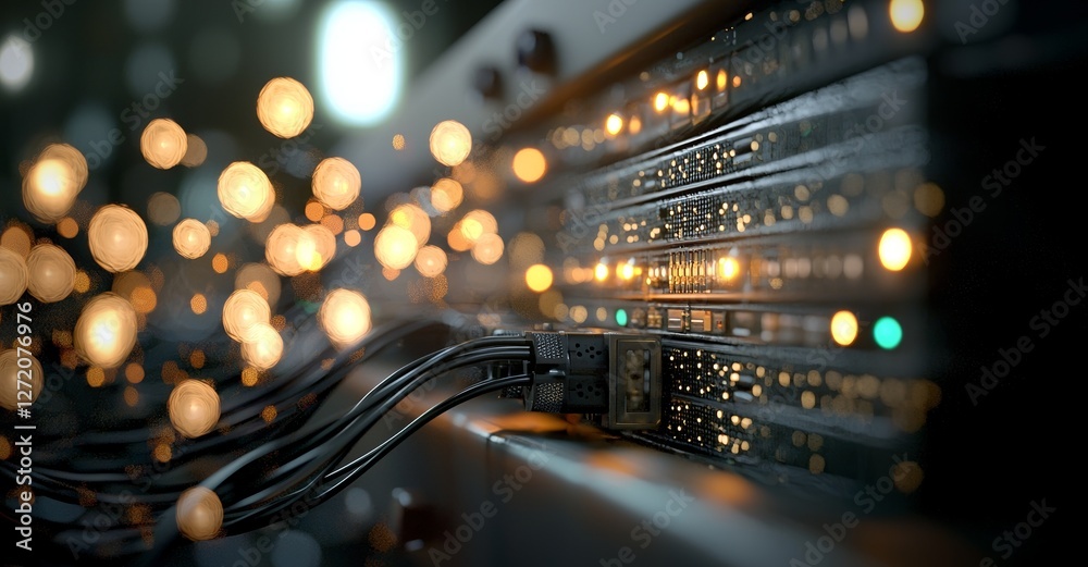 Aufkleber A datacenter server is depicted in a 3D rendering of cloud computing data storage