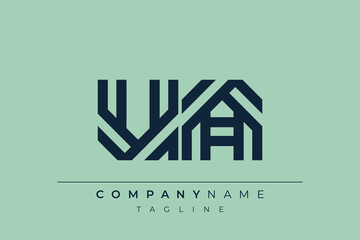 Fototapeta premium UA minimal line logo. Letter U and A vector line logo design.