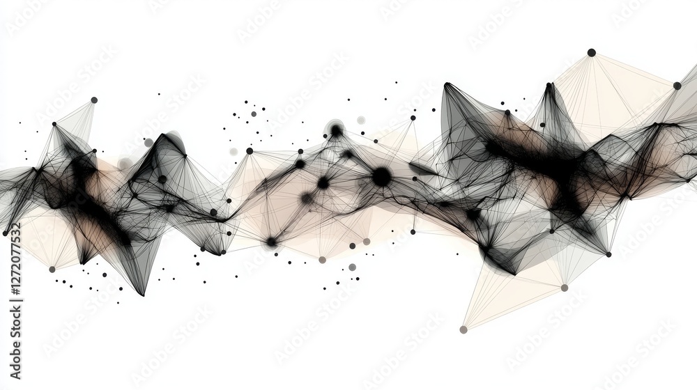 Canvas Prints a futuristic white background with abstract design, featuring interconnected dots and lines, rendere