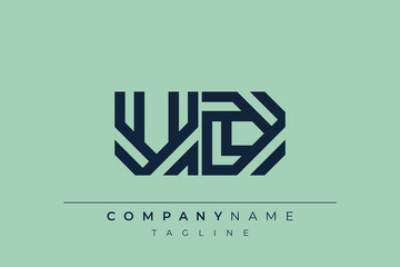 Obraz premium UD minimal line logo. Letter U and D vector line logo design.