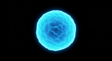 Glowing Blue Orb Abstract - Abstract of a glowing blue orb on a black background, perfect for science, technology, or energy concepts