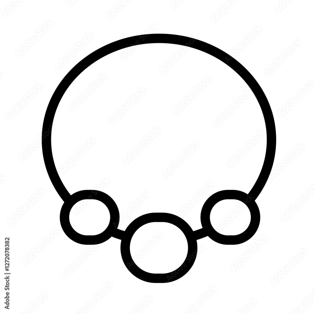Poster simple line icon representing a network or connection with circles, illustrating relationships or da