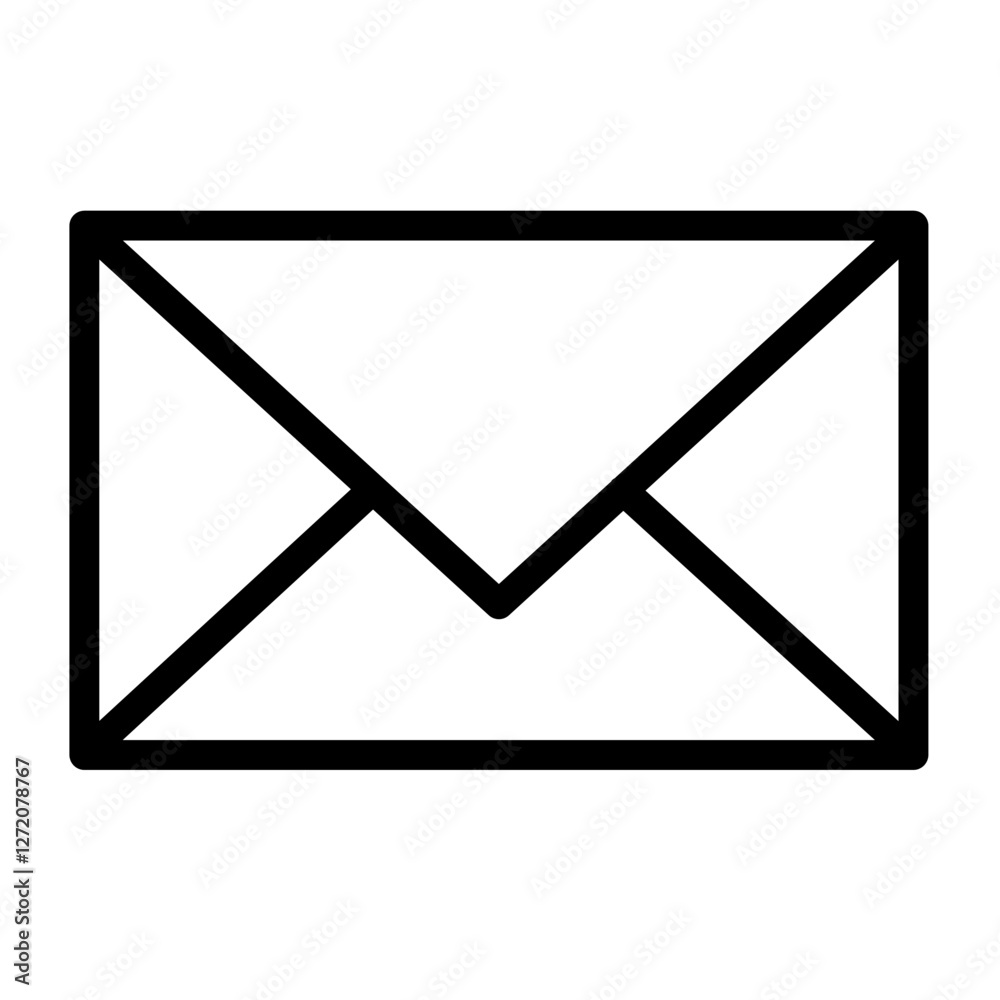 Poster simple line icon illustration of an envelope representing communication and messaging tools in digit
