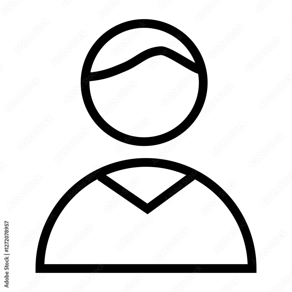 Poster simple line icon representation of a person in a minimalistic style suitable for various application