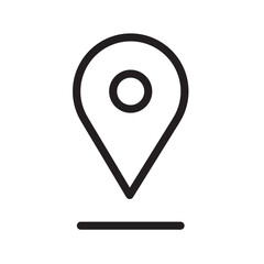 Location marker line icon vector illustration suitable for maps and navigation apps in various design themes