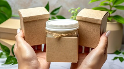 Creating a handcrafted prototype model using natural elements and recyclable packaging materials