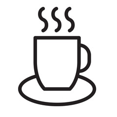 Enjoying a hot beverage with steam rising from a cup on a simple round plate