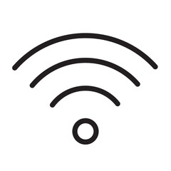 Wireless internet connection symbol illustrated in a simple line icon style for digital communication concepts