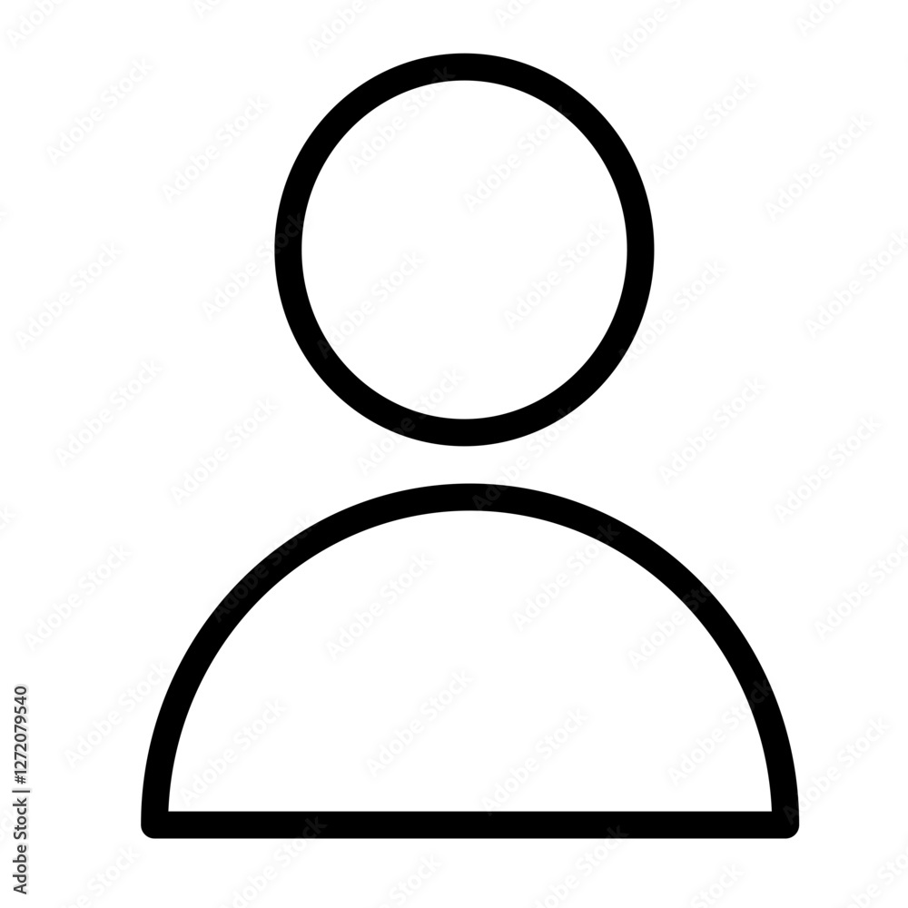 Poster line icon vector illustration of a minimalistic user profile representation for digital applications