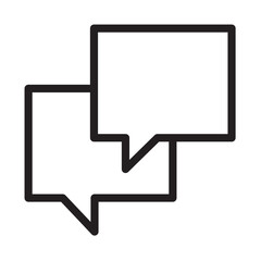 Line icon vector illustration of two speech bubbles representing communication and dialogue in a simple design