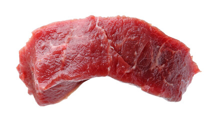 Piece of raw beef meat isolated on white