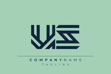 US minimal line logo. Letter U and S vector line logo design.
