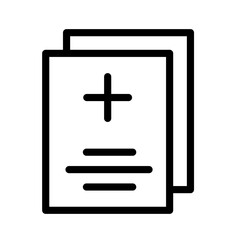 Fototapeta premium Line icon vector illustration depicting medical documents or forms used in healthcare settings for patient information and records