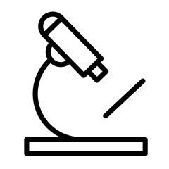 Line icon illustration of a microscope symbolizing scientific research and discovery in a laboratory environment