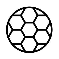 Obraz premium Outline of a soccer ball featuring hexagonal pattern designed as a line icon vector illustration