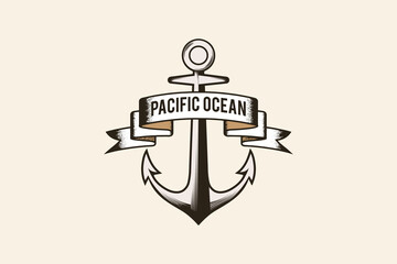 Anchor logo vector, Marine Sailor logo vector.
