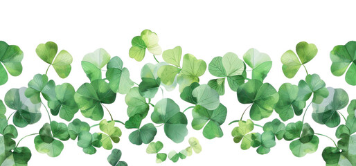Fototapeta premium PNG Border of green clover leaves leaf illustration design.