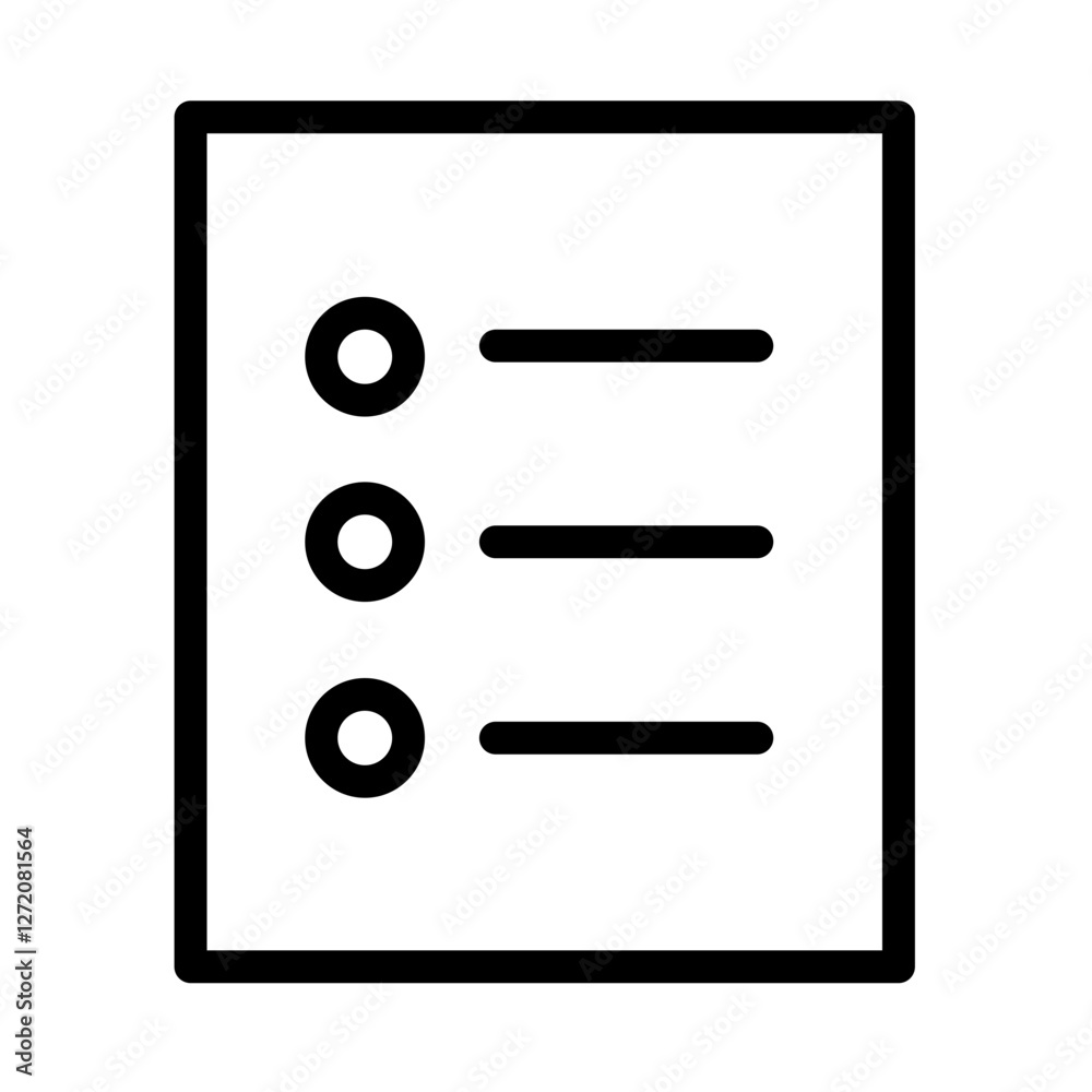 Poster simple line icon vector illustration of a checklist symbol with three items in a rectangular layout 