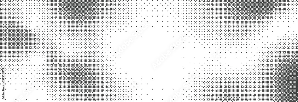 Poster Pixelated bitmap gradient texture. Retro pixel art, black dither pattern, 8 bit background. Vector illustration