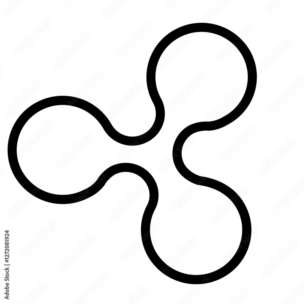 Poster vector illustration of a dynamic line icon with interconnected circular shapes representing motion a