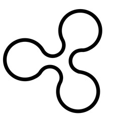 Vector illustration of a dynamic line icon with interconnected circular shapes representing motion and flow