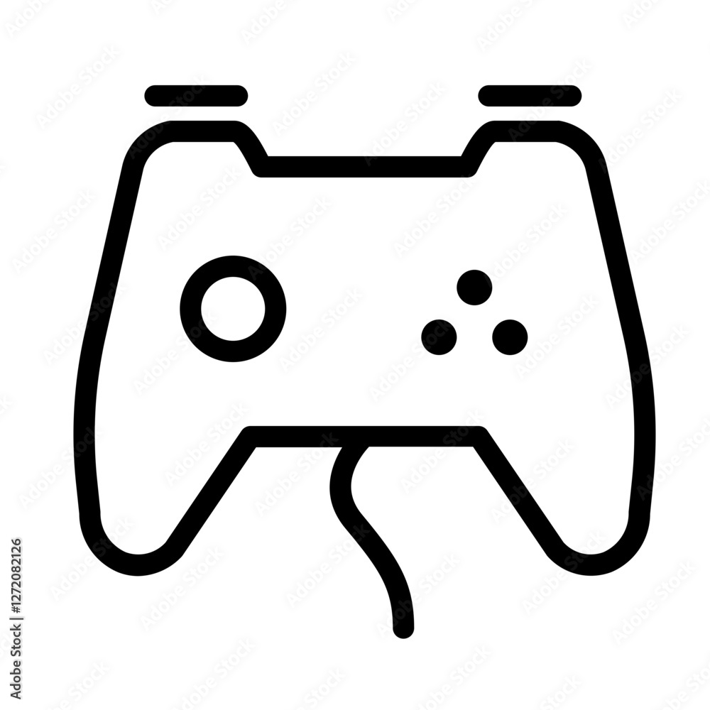 Poster vector illustration of a gaming controller with a simple line design suitable for digital projects a
