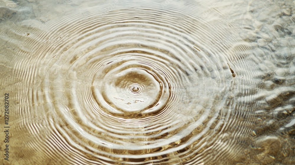 Poster delicate ripples spread outward on a smooth beige backdrop, evoking a sense of calm. the gentle moti