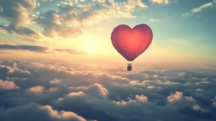 Fototapeta premium A heart-shaped cloud in a blue sky