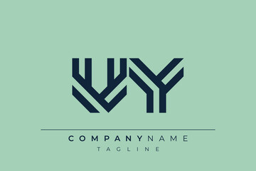 VY minimal line logo. Letter V and Y vector line logo design.