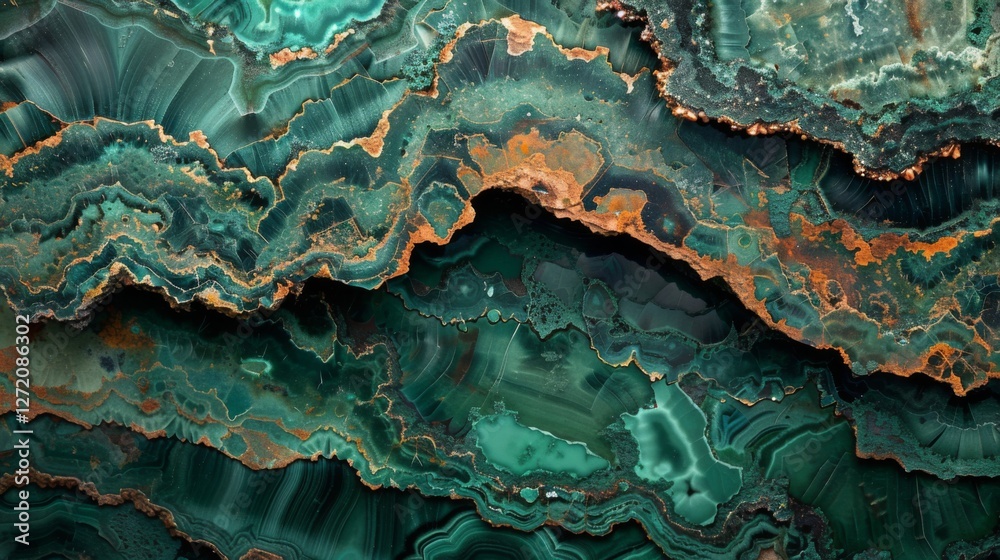 Poster intricate layers of green agate reveal stunning patterns and textures, showcasing natural mineral fo