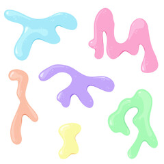 Colorful slime dripping on a white background