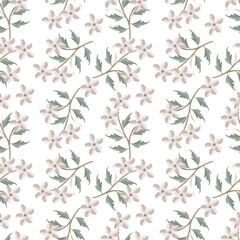 Trendy exotic hand drawn flowers seamless pattern. Floral background for textile, wallpaper, banner, covers, surface, printing and home decor. Flower vector illustration.