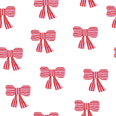 Seamless pattern with striped bows. trendy print. Vector hand drawn illustration. 
