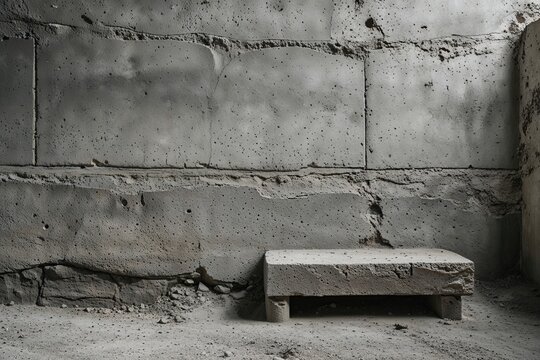 Textured Surface of a Weathered Cement Wall in a Harsh Environment
