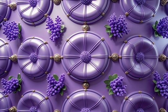 Elegant 3D Lavender Circular Tile Wallpaper with Chic Polish Finish
