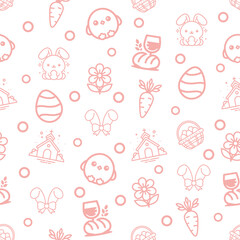 Easter cartoon theme seamless pattern