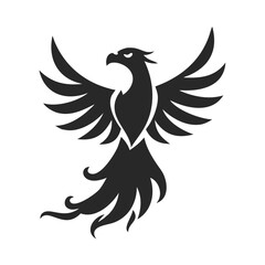 Obraz premium Vector art of powerful phoenix bird with sharp gaze, a symbol of strength and resilience isolated on white background