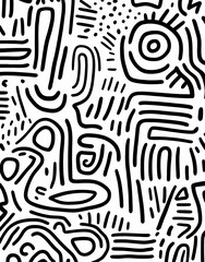 Intricate Pattern of Wavy Lines for Bedroom Wall

