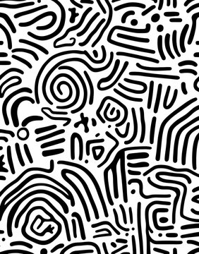 Intricate Pattern of Wavy Lines for Bedroom Wall

