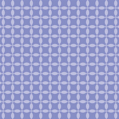 Pattern with floral geometric elements and hearts on blue background